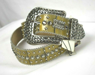 Pre-owned B.b.simon B.b. Simon Horse Shoe With Swarovski Crystals Belt Size M