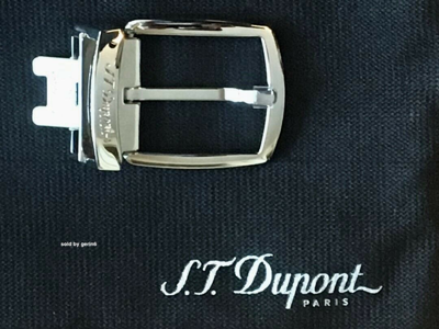 Pre-owned St S.t. Dupont 35mm Brown Nubuck Leather Belt, Palladium Buckle, 8210182 In Box