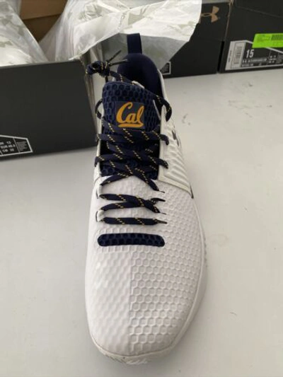 Pre-owned Under Armour Team Issue  Cal Golden Bears Ua Drive 4 Low Tb 3020414-102 Size 14 In White