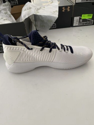 Pre-owned Under Armour Team Issue  Cal Golden Bears Ua Drive 4 Low Tb 3020414-102 Size 14 In White