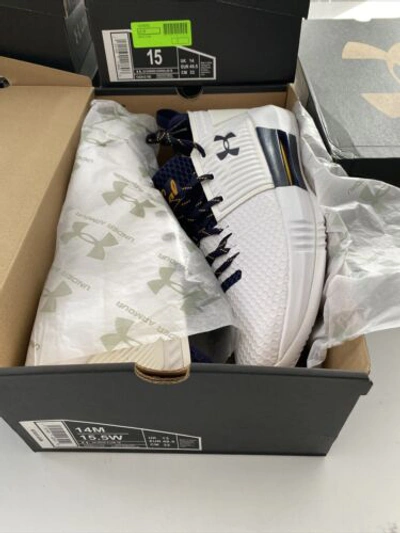 Pre-owned Under Armour Team Issue  Cal Golden Bears Ua Drive 4 Low Tb 3020414-102 Size 14 In White