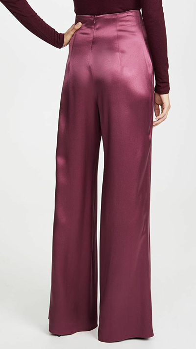 Pre-owned Cushnie Women's High-waisted Wide Leg Pants, Rose Mauve Sz 2 4 6 8 Rv$990