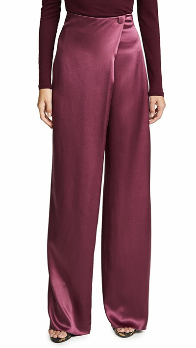 Pre-owned Cushnie Women's High-waisted Wide Leg Pants, Rose Mauve Sz 2 4 6 8 Rv$990