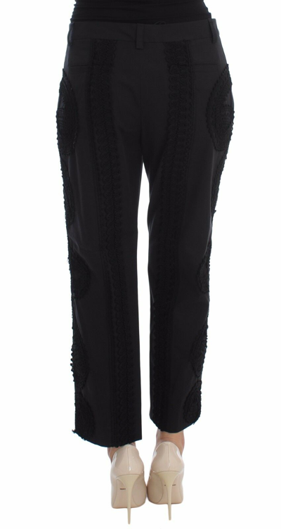 Pre-owned Dolce & Gabbana Pants Black Cotton Stretch Torero Capris It36 /us2 /xs Rrp $1300