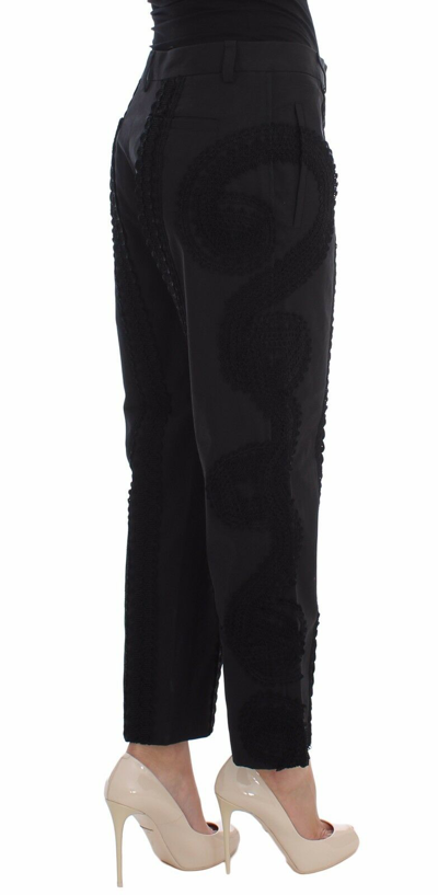 Pre-owned Dolce & Gabbana Pants Black Cotton Stretch Torero Capris It36 /us2 /xs Rrp $1300