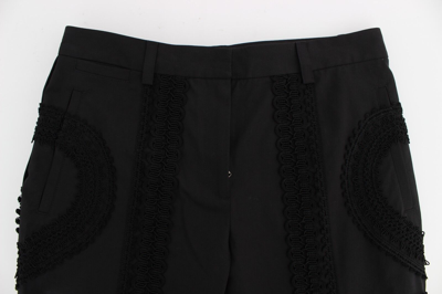 Pre-owned Dolce & Gabbana Pants Black Cotton Stretch Torero Capris It36 /us2 /xs Rrp $1300