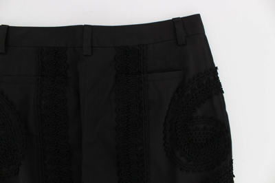 Pre-owned Dolce & Gabbana Pants Black Cotton Stretch Torero Capris It36 /us2 /xs Rrp $1300