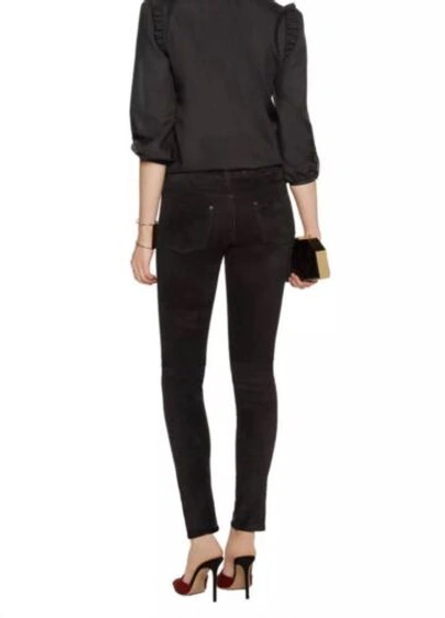 Pre-owned Nico Midrise Hudson Sz 26  Suede Lamb Leather Super Skinny Pants Black $950