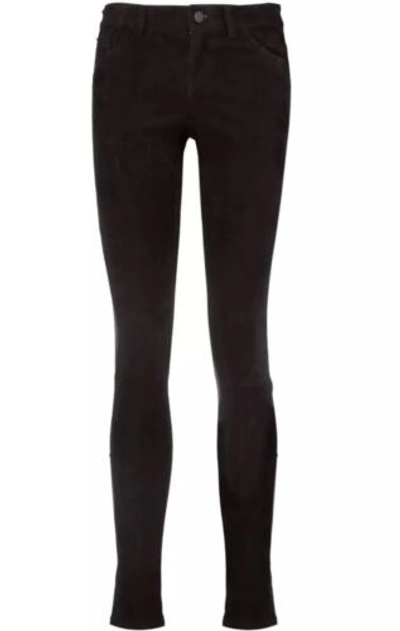 Pre-owned Nico Midrise Hudson Sz 26  Suede Lamb Leather Super Skinny Pants Black $950