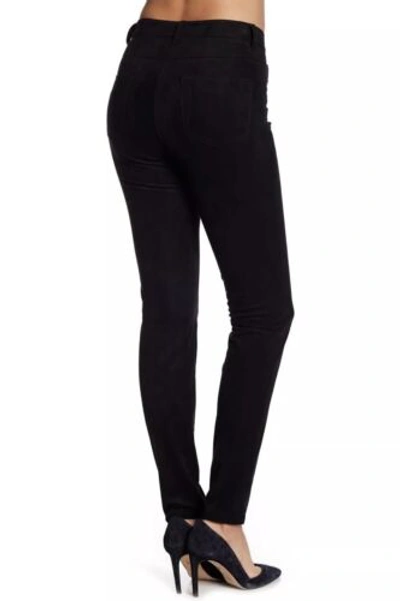 Pre-owned Nico Midrise Hudson Sz 26  Suede Lamb Leather Super Skinny Pants Black $950
