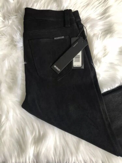 Pre-owned Nico Midrise Hudson Sz 26  Suede Lamb Leather Super Skinny Pants Black $950