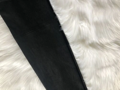Pre-owned Nico Midrise Hudson Sz 26  Suede Lamb Leather Super Skinny Pants Black $950
