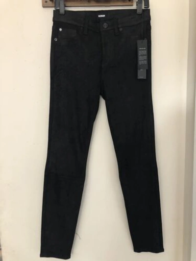Pre-owned Nico Midrise Hudson Sz 26  Suede Lamb Leather Super Skinny Pants Black $950