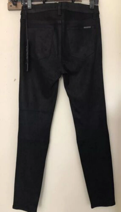 Pre-owned Nico Midrise Hudson Sz 26  Suede Lamb Leather Super Skinny Pants Black $950