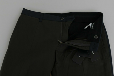 Pre-owned Dolce & Gabbana Pants Cotton Blue Gray Stripes Trouser It48 / W34 / M Rrp $700