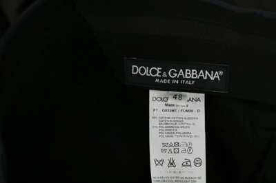 Pre-owned Dolce & Gabbana Pants Cotton Blue Gray Stripes Trouser It48 / W34 / M Rrp $700