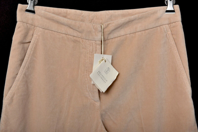 Pre-owned Brunello Cucinelli Beige Soft Cotton Loose Fit Flare Dress Pants 6 (eu 42)