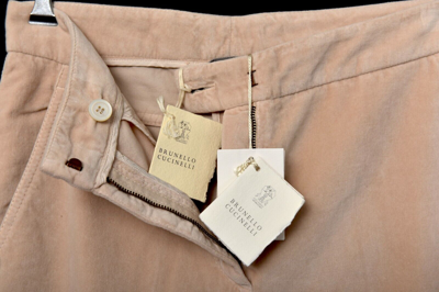 Pre-owned Brunello Cucinelli Beige Soft Cotton Loose Fit Flare Dress Pants 6 (eu 42)