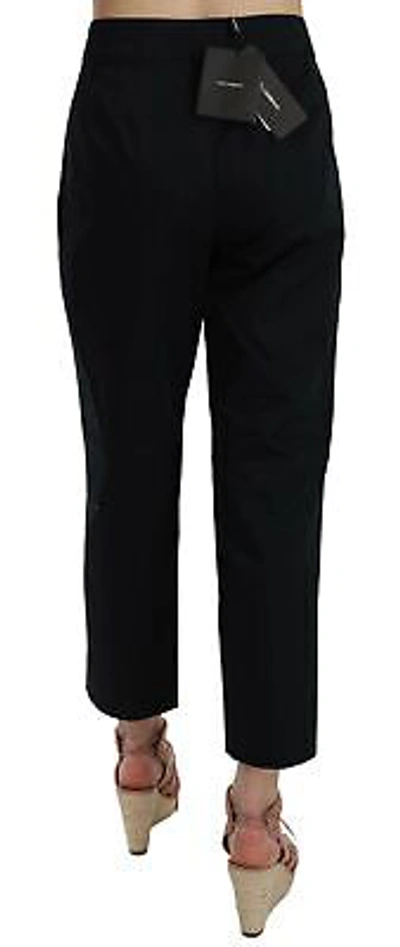 Pre-owned Dolce & Gabbana Pants Black Cropped Front Button Embellished It38/us4/xs $850