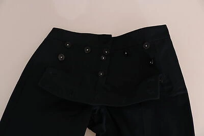 Pre-owned Dolce & Gabbana Pants Black Cropped Front Button Embellished It38/us4/xs $850