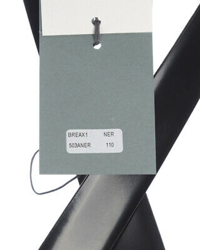 Pre-owned Zegna Belt Double Face Leather Italy Man Black Breax1503a Ner Sz.110 Make Offer