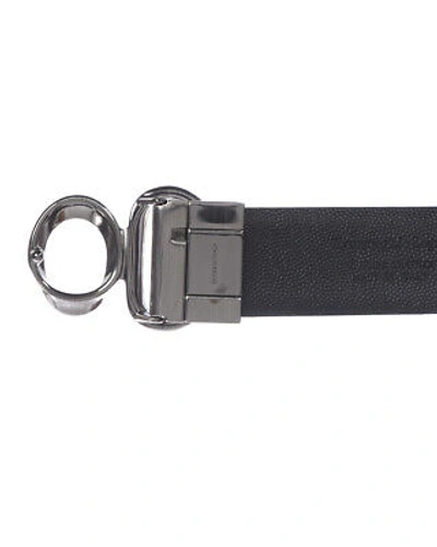 Pre-owned Zegna Belt Double Face Leather Italy Man Black Breax1503a Ner Sz.110 Make Offer