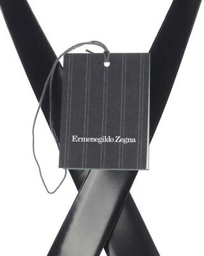 Pre-owned Zegna Belt Double Face Leather Italy Man Black Breax1503a Ner Sz.110 Make Offer