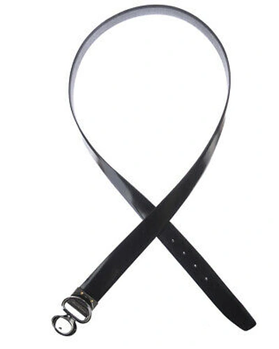 Pre-owned Zegna Belt Double Face Leather Italy Man Black Breax1503a Ner Sz.110 Make Offer