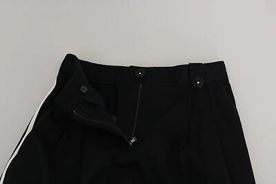 Pre-owned Dolce & Gabbana Pants Black Lemon Embellished Palazzo Cropped It40/ Us6 /s $2100