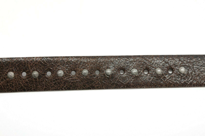 Pre-owned Brunello Cucinelli $1095  Womens Marble Finish Leather Studded Belt Sz M A191 In Brown