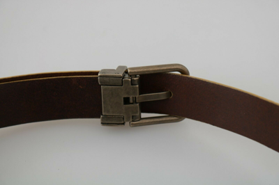 Pre-owned Dolce & Gabbana Belt Yellow Exotic Skin Leather Grey Buckle 95cm/38in Rrp $900