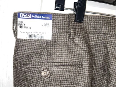 Pre-owned Polo Ralph Lauren Virgin Wool Preston Brown Colors Size 36 X 39 Men's Italy Made