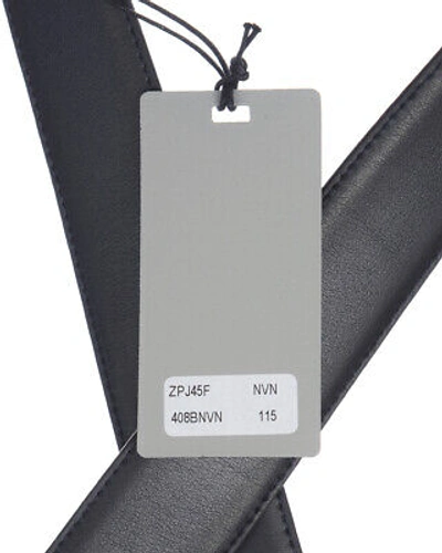 Pre-owned Zegna Belt Double Face Leather Italy Man Black Zpj45f408b Nvn Sz.105 Make Offer