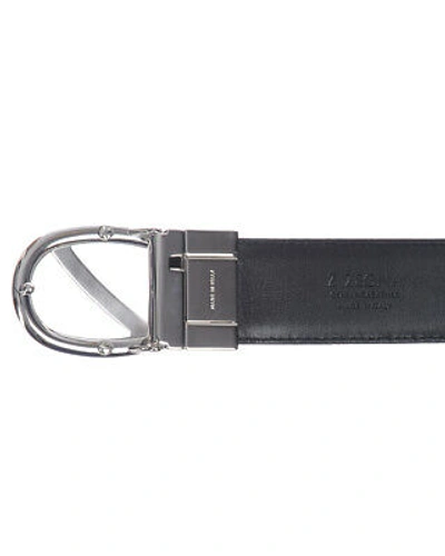 Pre-owned Zegna Belt Double Face Leather Italy Man Black Zpj45f408b Nvn Sz.105 Make Offer