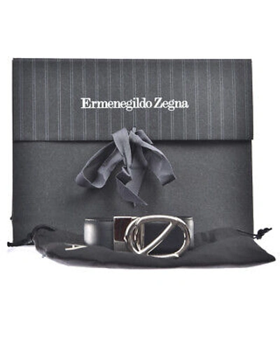 Pre-owned Zegna Belt Double Face Leather Italy Man Black Zpj45f408b Nvn Sz.105 Make Offer