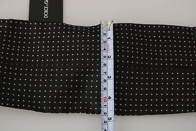 Pre-owned Dolce & Gabbana Cummerbund Black Dotted Waist Belt Silk S. It50 / L Rrp $550