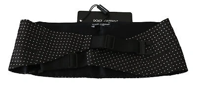 Pre-owned Dolce & Gabbana Cummerbund Black Dotted Waist Belt Silk S. It50 / L Rrp $550