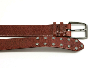 Pre-owned Brunello Cucinelli Nwt$1095  Womens 100% Leather Belt W/sparkly Hardware Szm A191 In Red