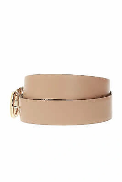 Pre-owned Ferragamo Salvatore  Women's Double Gancini 726008 Beige Belt Size 100 $595