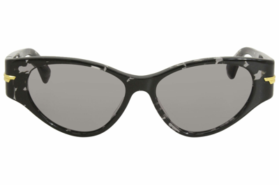 Pre-owned Bottega Veneta ? Bv1002s 002 Havana/gold/grey Lens 55 Mm Sunglasses In Gray