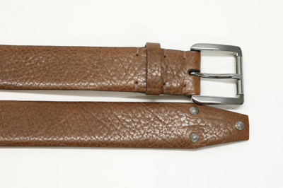 Pre-owned Brunello Cucinelli Nwt$1095  Women Pebbled Leather Belt W/sparkly Studs Sz M A191 In Brown