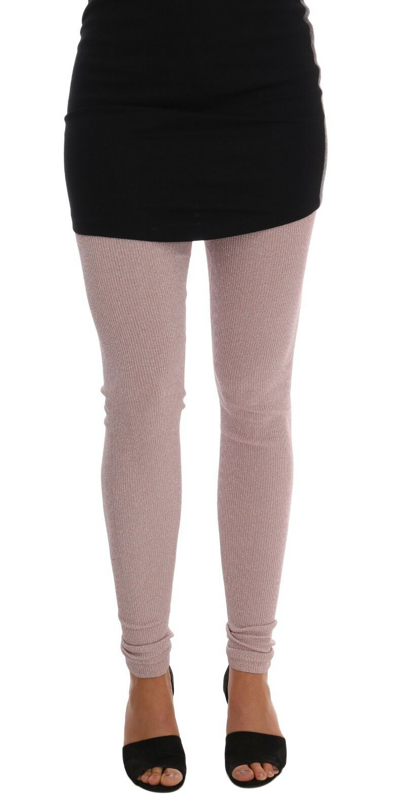 Pre-owned Dolce & Gabbana Pants Tights Pink Stretch Waist Hosiery It40/ Us6/ S Rrp $460