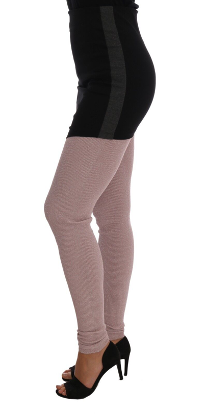 Pre-owned Dolce & Gabbana Pants Tights Pink Stretch Waist Hosiery It40/ Us6/ S Rrp $460