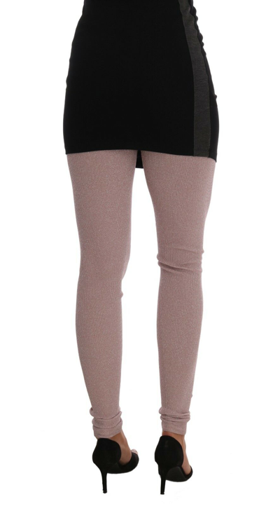 Pre-owned Dolce & Gabbana Pants Tights Pink Stretch Waist Hosiery It40/ Us6/ S Rrp $460