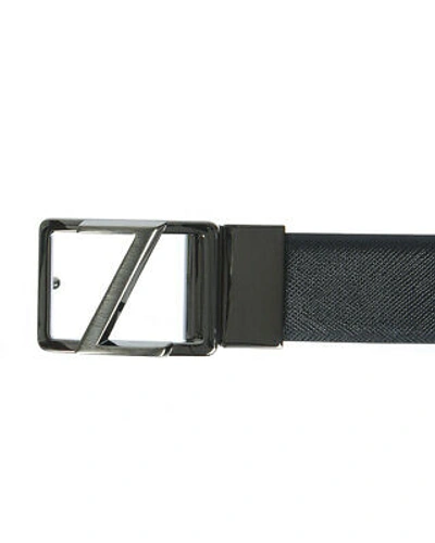Pre-owned Zegna Belt Double Face Leather Italy Man Black Bwidc1988b Ner Sz.115 Make Offer