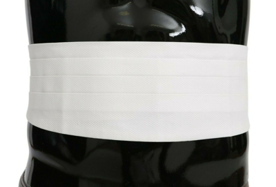 Pre-owned Dolce & Gabbana Cummerbund White Men Waist Belt Cotton S. It56 /2xl Rrp $450