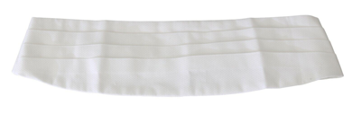 Pre-owned Dolce & Gabbana Cummerbund White Men Waist Belt Cotton S. It56 /2xl Rrp $450