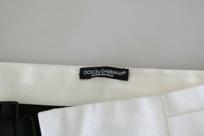Pre-owned Dolce & Gabbana Cummerbund White Men Waist Belt Cotton S. It56 /2xl Rrp $450