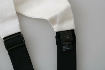 Pre-owned Dolce & Gabbana Cummerbund White Men Waist Belt Cotton S. It56 /2xl Rrp $450