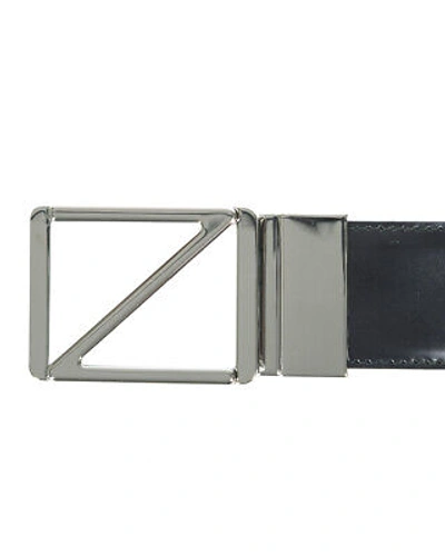 Pre-owned Zegna Belt Double Face Leather Italy Man Black Brdcx2505d Ntm Sz.95 Make Offer